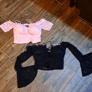 Cute lace crop tops